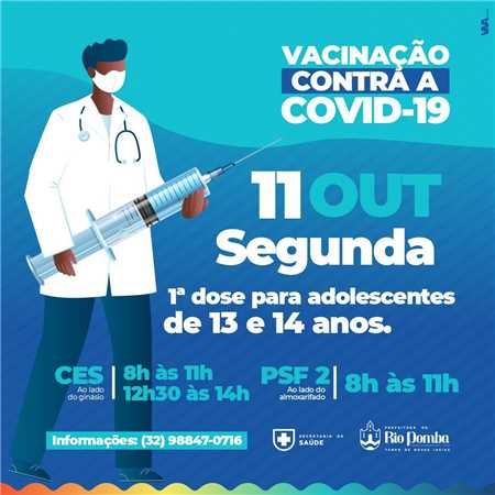 Prefeitura Municipal de Rio Pomba VACINAÇÃO COVID 19 1ª DOSE PARA